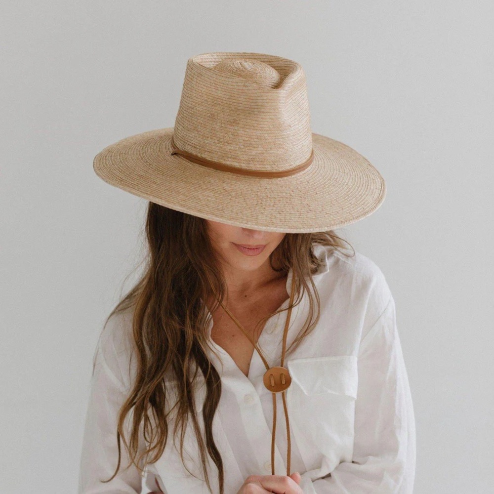 Gigi Pip River Guatemalan Palm Straw Hat in Oak